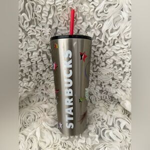 BNWT! Starbucks Metallic Tumbler with Multicolor stars